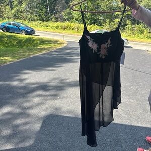 Guess Black Dress with Pink Floral Design